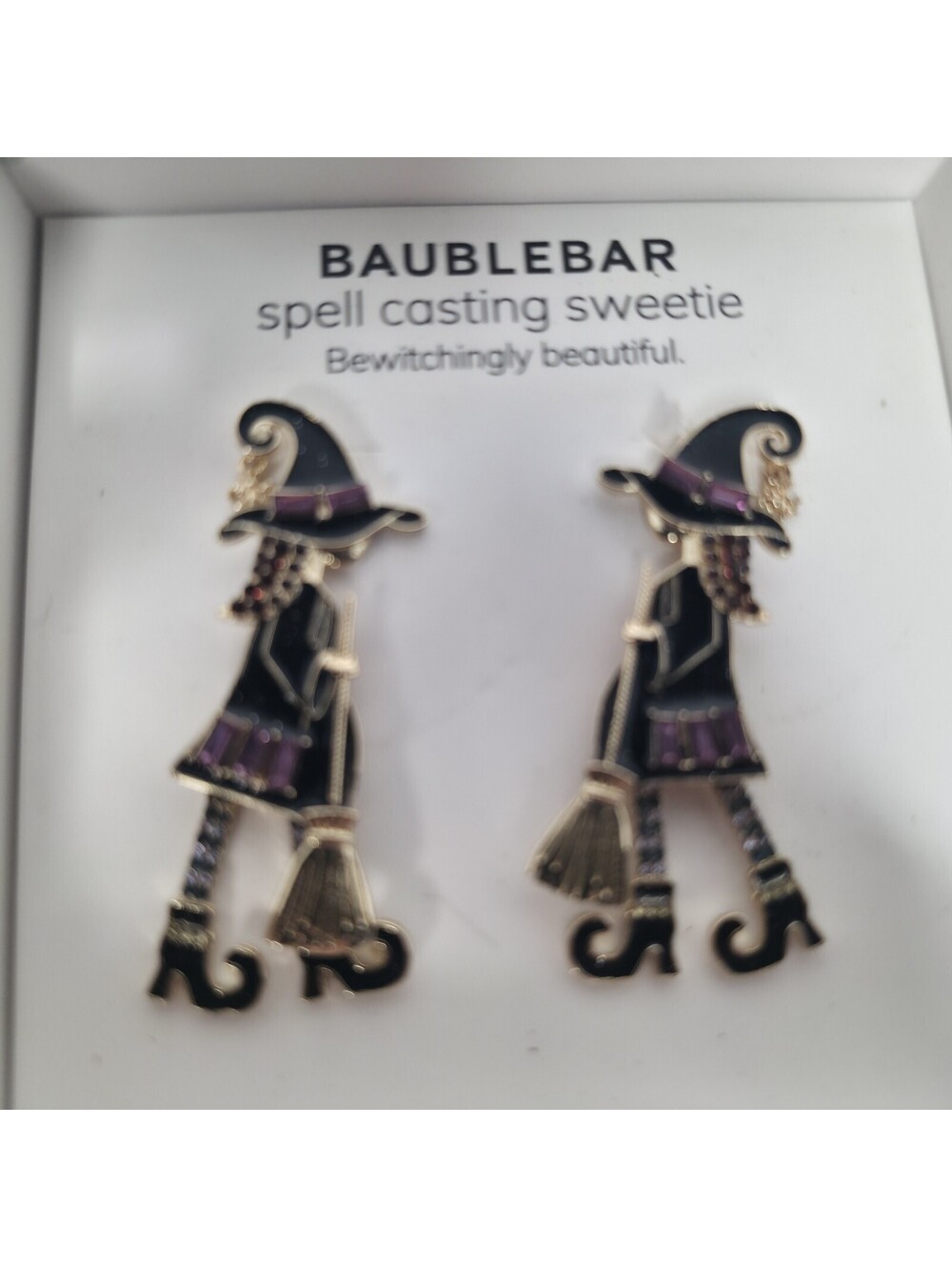 BaubleBar Spell Casting Sweetie Witch Earrings Halloween Dangle NWT - Picture 2 of 4